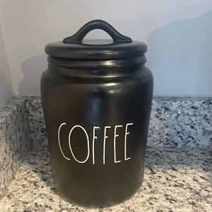 Black Rae Dunn coffee canister